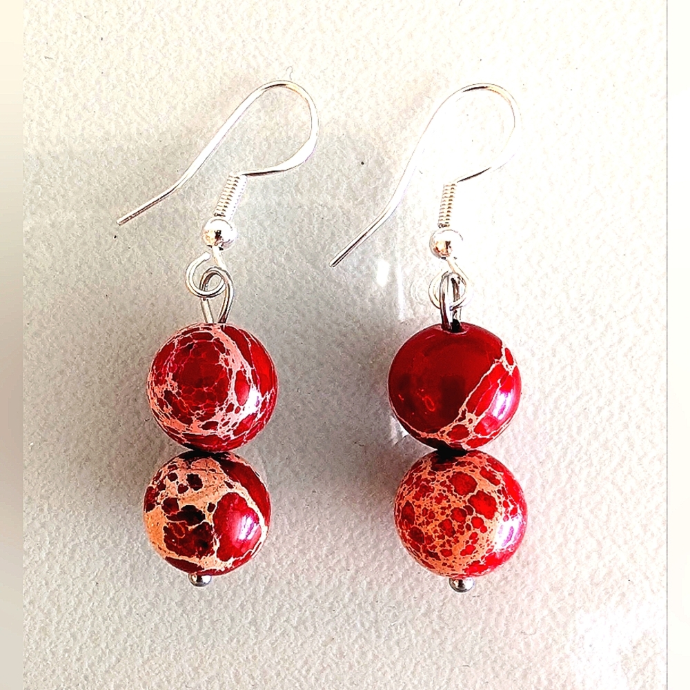 Red Sea Jasper Dangle Earrings